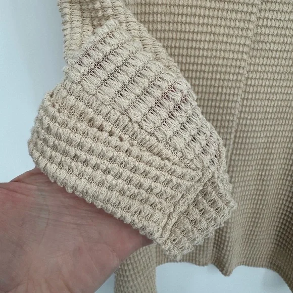 Zenana Outfitters V-Neck Oversized Cream Sweater Size L/XL - Picture 6 of 6